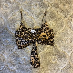 silk Leopard print crop top